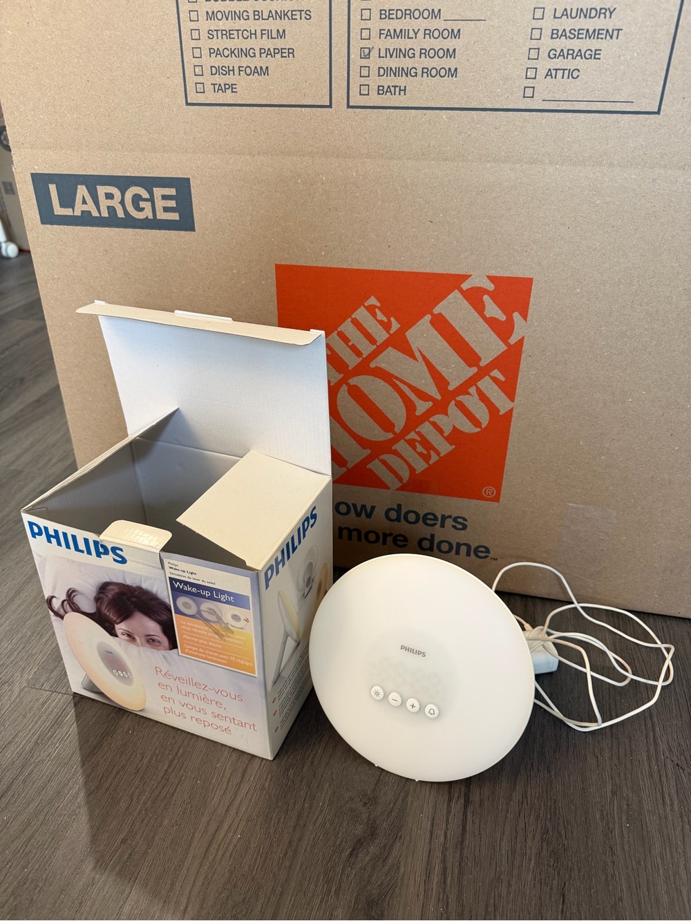 Philips White Wake-Up Light Alarm Clock with Buttons